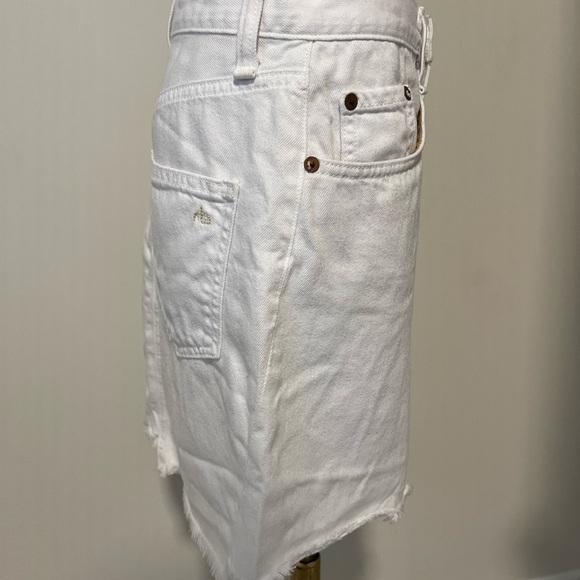 Rag & Bone White Frayed Denim Skirt - Picture 2 of 3